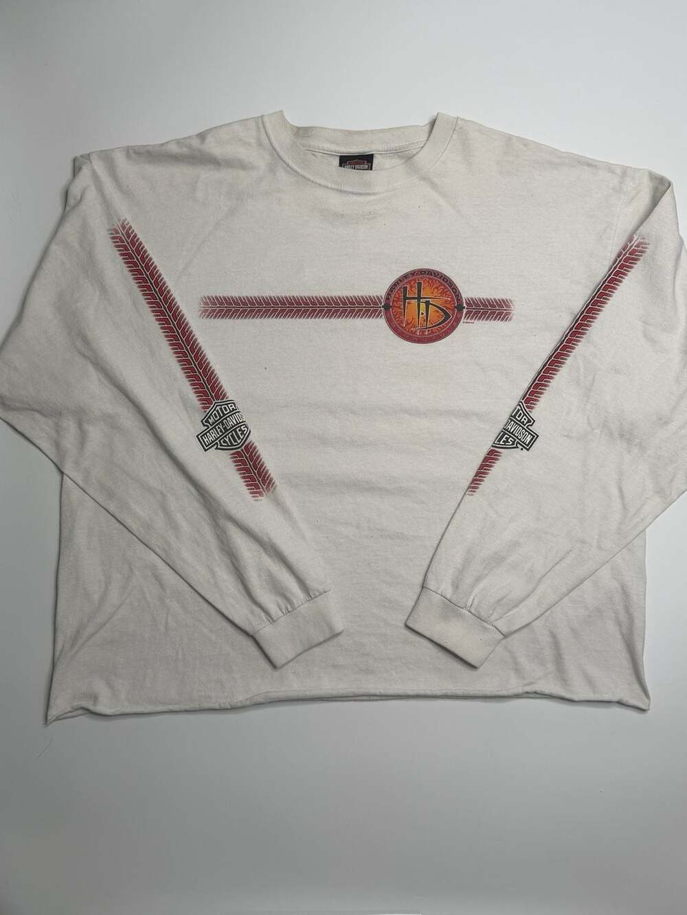 Harley-Davidson Indianapolis Indiana Long Sleeve T-Shirt 2X-Large White Motorcyc